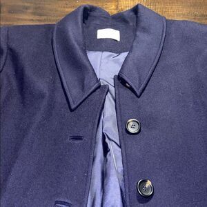 NWT Lattelier Navy Cashmere wool blend coat Ladies XL